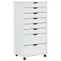Cajonera con ruedas MOSS madera maciza de pino blanco by vidaXL, Lockers and storage cabinets - Ref: Foro24-355898, Price: 15...