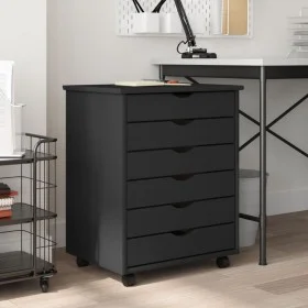 MOSS solid pine wood chest of drawers with wheels by vidaXL, Lockers and storage cabinets - Ref: Foro24-355893, Price: 97,21 ...