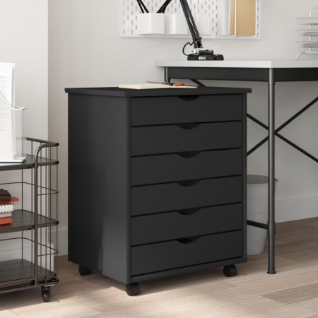 MOSS solid pine wood chest of drawers with wheels by vidaXL, Lockers and storage cabinets - Ref: Foro24-355893, Price: 104,21...