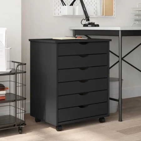 MOSS solid pine wood chest of drawers with wheels by vidaXL, Lockers and storage cabinets - Ref: Foro24-355893, Price: 97,21 ...