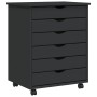 MOSS solid pine wood chest of drawers with wheels by vidaXL, Lockers and storage cabinets - Ref: Foro24-355893, Price: 104,21...