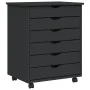 MOSS solid pine wood chest of drawers with wheels by vidaXL, Lockers and storage cabinets - Ref: Foro24-355893, Price: 97,21 ...