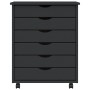 MOSS solid pine wood chest of drawers with wheels by vidaXL, Lockers and storage cabinets - Ref: Foro24-355893, Price: 104,21...