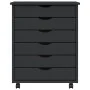 MOSS solid pine wood chest of drawers with wheels by vidaXL, Lockers and storage cabinets - Ref: Foro24-355893, Price: 97,21 ...