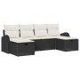 Conjunto de sofá de jardín con cojín 6 pcs Negro y crema