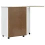 Chest of drawers with wheels and desk MOSS solid white pine wood by vidaXL, Lockers and storage cabinets - Ref: Foro24-355901...