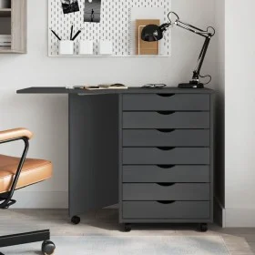 MOSS solid pine wood desk with wheels and drawer unit by vidaXL, Lockers and storage cabinets - Ref: Foro24-355902, Price: 13...