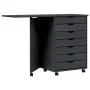 MOSS solid pine wood desk with wheels and drawer unit by vidaXL, Lockers and storage cabinets - Ref: Foro24-355902, Price: 13...