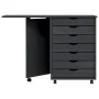 MOSS solid pine wood desk with wheels and drawer unit by vidaXL, Lockers and storage cabinets - Ref: Foro24-355902, Price: 13...