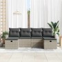 Conjunto de sofá de jardín 6 pcs Gris claro 234 x 117 x 85 cm