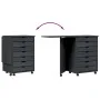 MOSS solid pine wood desk with wheels and drawer unit by vidaXL, Lockers and storage cabinets - Ref: Foro24-355902, Price: 13...