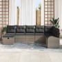 Conjunto de sofá de jardín 8 pcs Gris 289 x 179 x 85 cm