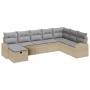 Conjunto de sofá de jardín con cojín 8 pcs beige y gris claro