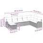 Conjunto de sofá de jardín con cojín 8 pcs beige y gris claro