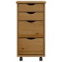 MOSS chest of drawers with wheels solid honey brown pine wood by vidaXL, Lockers and storage cabinets - Ref: Foro24-355903, P...