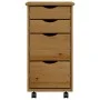 MOSS Kommode mit Rädern aus massivem honigbraunem Kiefernholz von vidaXL, Schließfächer und Lagerschränke - Ref: Foro24-35590...