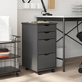 MOSS chest of drawers with wheels solid gray pine wood by vidaXL, Lockers and storage cabinets - Ref: Foro24-355905, Price: 7...