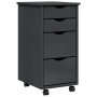 MOSS chest of drawers with wheels solid gray pine wood by vidaXL, Lockers and storage cabinets - Ref: Foro24-355905, Price: 7...