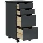 MOSS chest of drawers with wheels solid gray pine wood by vidaXL, Lockers and storage cabinets - Ref: Foro24-355905, Price: 7...