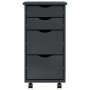 MOSS chest of drawers with wheels solid gray pine wood by vidaXL, Lockers and storage cabinets - Ref: Foro24-355905, Price: 7...