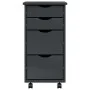 MOSS chest of drawers with wheels solid gray pine wood by vidaXL, Lockers and storage cabinets - Ref: Foro24-355905, Price: 7...