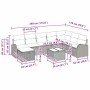 Conjunto de sofá de jardín 9 pcs Gris claro 289 x 179 x 85 cm