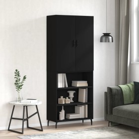 Aparador alto madera contrachapada negro 69,5x34x180 cm de vidaXL, Aparadores - Ref: Foro24-3196084, Precio: 128,27 €, Descue...