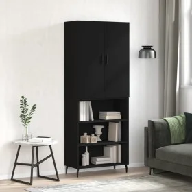 Aparador alto madera contrachapada negro 69,5x34x180 cm de vidaXL, Aparadores - Ref: Foro24-3196084, Precio: 130,00 €, Descue...