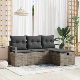 Conjunto de sofá de jardín 4 pcs Gris 175 x 117 x 85 cm Conjunto de sofá de jardín 4 pcs Gris 175 x 117 x 85 cm
