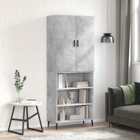 Aparador alto madera contrachapada gris hormigón 69,5x34x180 cm de vidaXL, Aparadores - Ref: Foro24-3196087, Precio: 120,98 €...