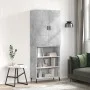 Aparador alto madera contrachapada gris hormigón 69,5x34x180 cm de vidaXL, Aparadores - Ref: Foro24-3196087, Precio: 119,57 €...