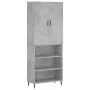 Aparador alto madera contrachapada gris hormigón 69,5x34x180 cm de vidaXL, Aparadores - Ref: Foro24-3196087, Precio: 119,57 €...