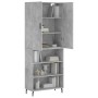 Aparador alto madera contrachapada gris hormigón 69,5x34x180 cm de vidaXL, Aparadores - Ref: Foro24-3196087, Precio: 123,96 €