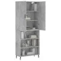 Aparador alto madera contrachapada gris hormigón 69,5x34x180 cm de vidaXL, Aparadores - Ref: Foro24-3196087, Precio: 119,57 €...