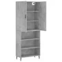 Aparador alto madera contrachapada gris hormigón 69,5x34x180 cm de vidaXL, Aparadores - Ref: Foro24-3196087, Precio: 119,57 €...