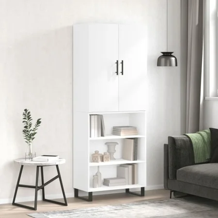 Hohes weißes Sperrholz-Sideboard 69,5 x 34 x 180 cm von vidaXL, Sideboards - Ref: Foro24-3196091, Preis: 127,90 €, Rabatt: %