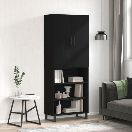 Tall black plywood sideboard 69.5x34x180 cm by vidaXL, Sideboards - Ref: Foro24-3196092, Price: 142,20 €, Discount: %