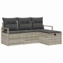 Conjunto de sofá de jardín 4 pcs Gris claro 175 x 117 x 85 cm