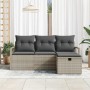 Conjunto de sofá de jardín 4 pcs Gris claro 175 x 117 x 85 cm