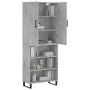 Aparador alto madera contrachapada gris hormigón 69,5x34x180 cm de vidaXL, Aparadores - Ref: Foro24-3196095, Precio: 127,56 €
