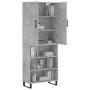 Aparador alto madera contrachapada gris hormigón 69,5x34x180 cm von vidaXL, Sideboards - Ref: Foro24-3196095, Preis: 123,17 €...