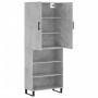 Aparador alto madera contrachapada gris hormigón 69,5x34x180 cm de vidaXL, Aparadores - Ref: Foro24-3196095, Precio: 127,56 €
