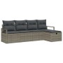 Conjunto de sofá de jardín 5 pcs Gris 230 x 117 x 85 cm