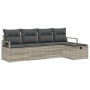 Conjunto de sofá de jardín 5 pcs Gris claro 230 x 117 x 85 cm