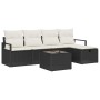 Conjunto de sofá de jardín con cojín 6 pcs Negro y crema