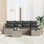 Conjunto de sofá de jardín 6 pcs Gris claro 230 x 117 x 85 cm