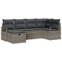 Conjunto de sofá de jardín 6 pcs Gris 232 x 122 x 85 cm