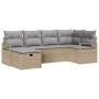 Conjunto de sofá de jardín con cojín 6 pcs beige y gris claro