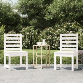 Gartenstühle 2 Stück aus massivem weißem Kiefernholz 50x48x91,5 cm von vidaXL, Gartenstühle - Ref: Foro24-824026, Preis: 153,...