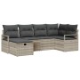 Conjunto de sofá de jardín 6 pcs Gris claro 232 x 122 x 85 cm
